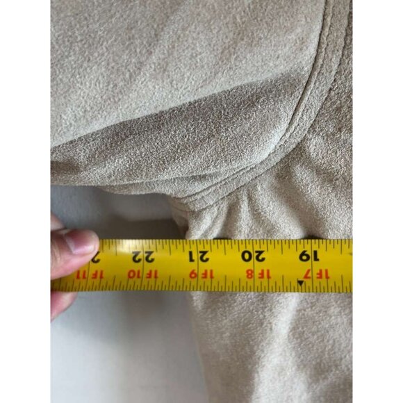 ZARA Mens Edition Long Sleeve Snap Button Suede Hoodie Jacket Tan Brown Size S-M - Picture 5 of 14